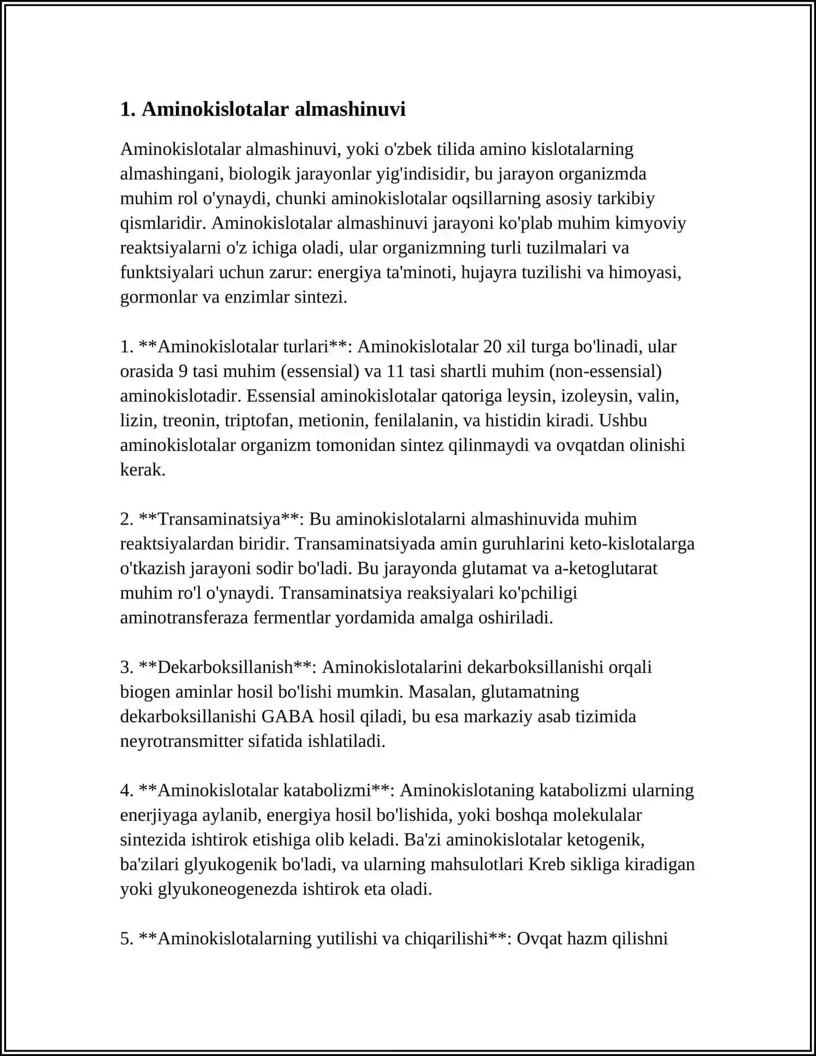 AMINOKISLOTALAR ALMASHUVINING UMUMIY YOʻLI 3