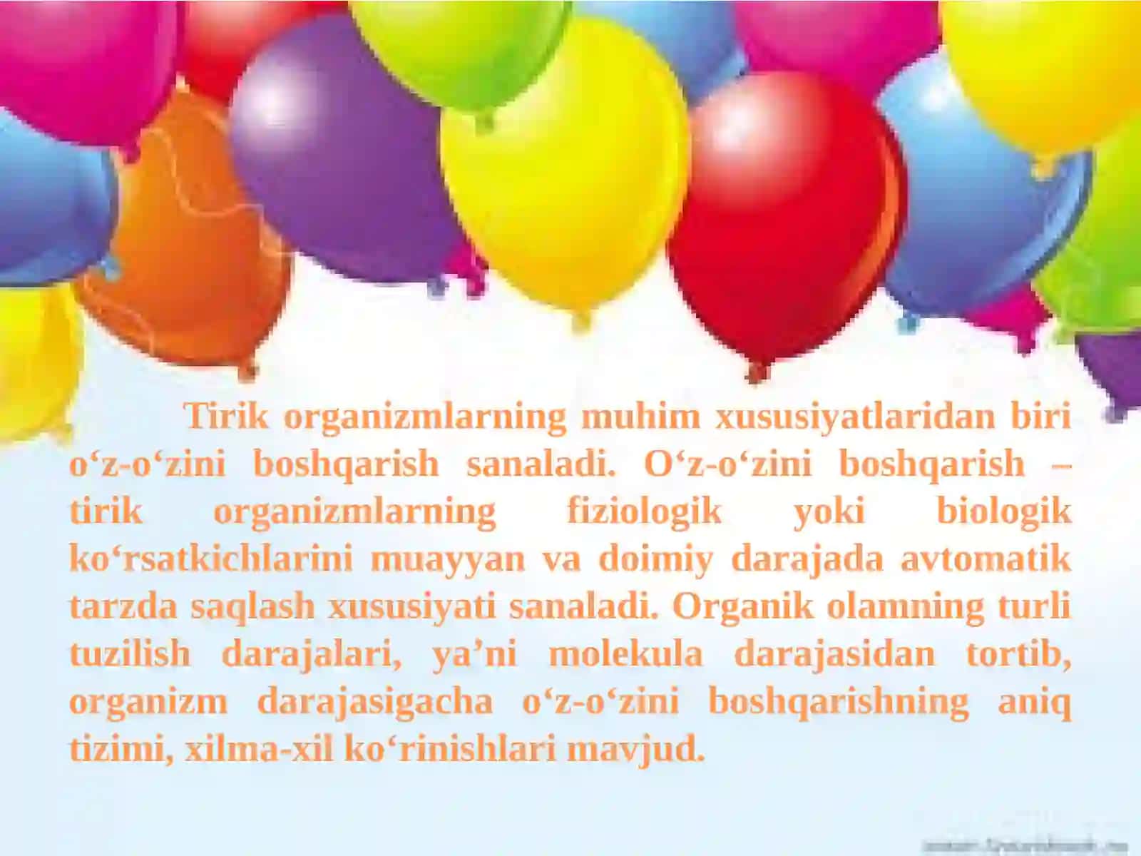 Tirik organizmlarda o’z-o’zini idora etish organlari: gumoral va nerv sistemasi evolutsiyasi 3