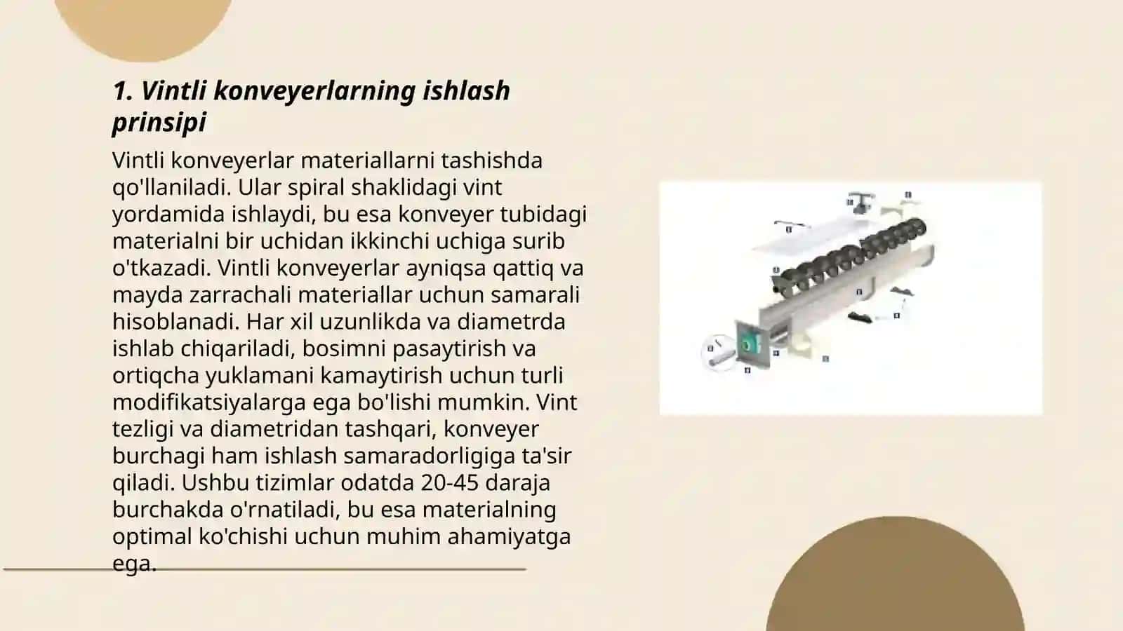 Metallurgik zavodlarning ichki transporti: vintli va vibratsion konveyrlar 3