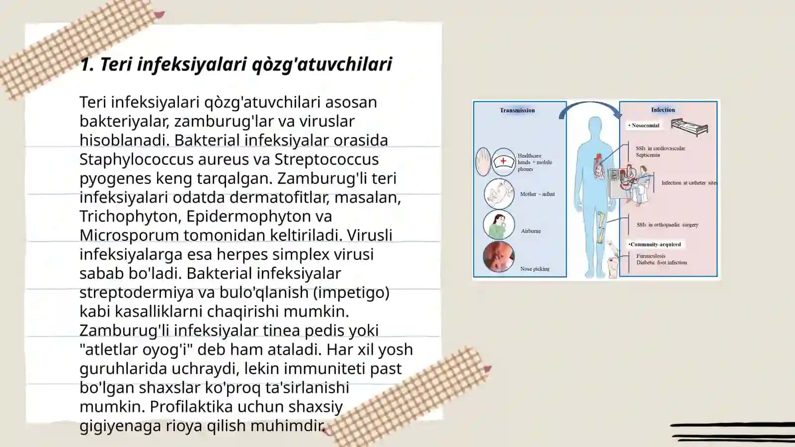 Teri infeksiyalari qòzg'atuvchilari, patogenez, laboratoriya tashxisi 3