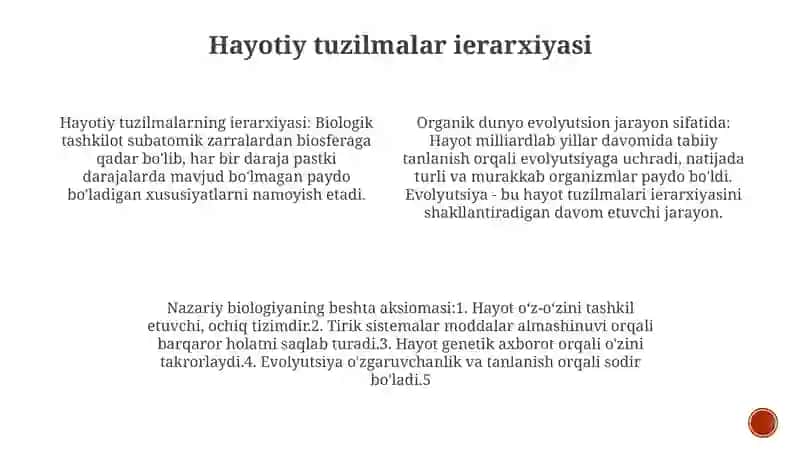Organik Olam Evolyutsion Obyektiv Jarayoni Sifatida 3