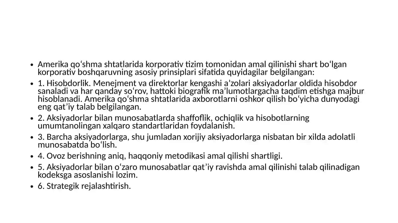 Korporativ boshqaruvning asosiy prinsiplari 3