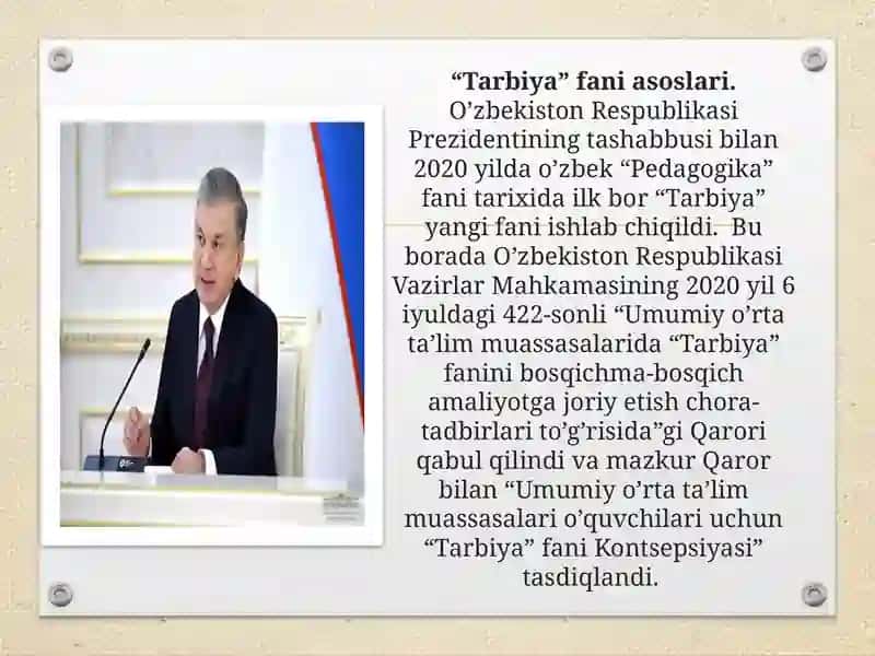 Tarbiya fanini o’qitish zaruriyati 3