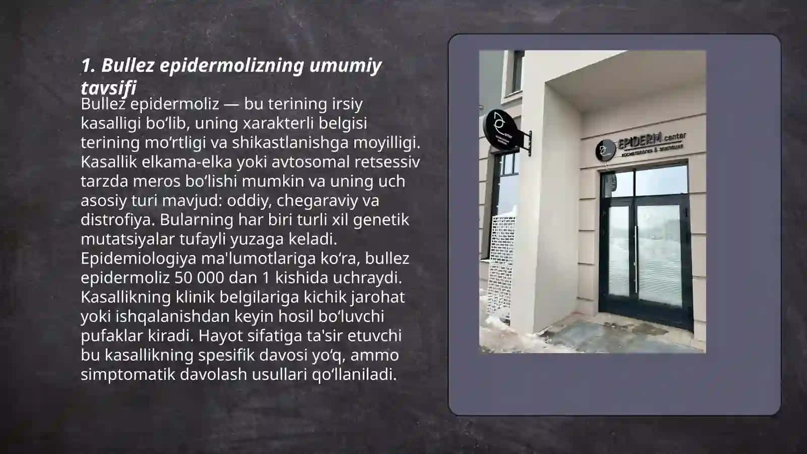Bullez epidermoliz. Onixomikoz kasalligiga oid klinik belgilari 3