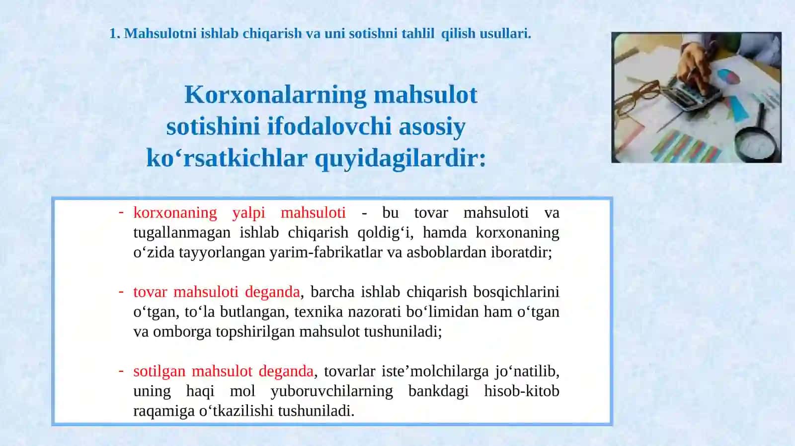 Xo’jalik subʼektlarining marketing faoliyatida tahlil. Asosiy vositalar va moddiy (material) resurslar holati va ulardan samarali foydalanishni tahlili 3