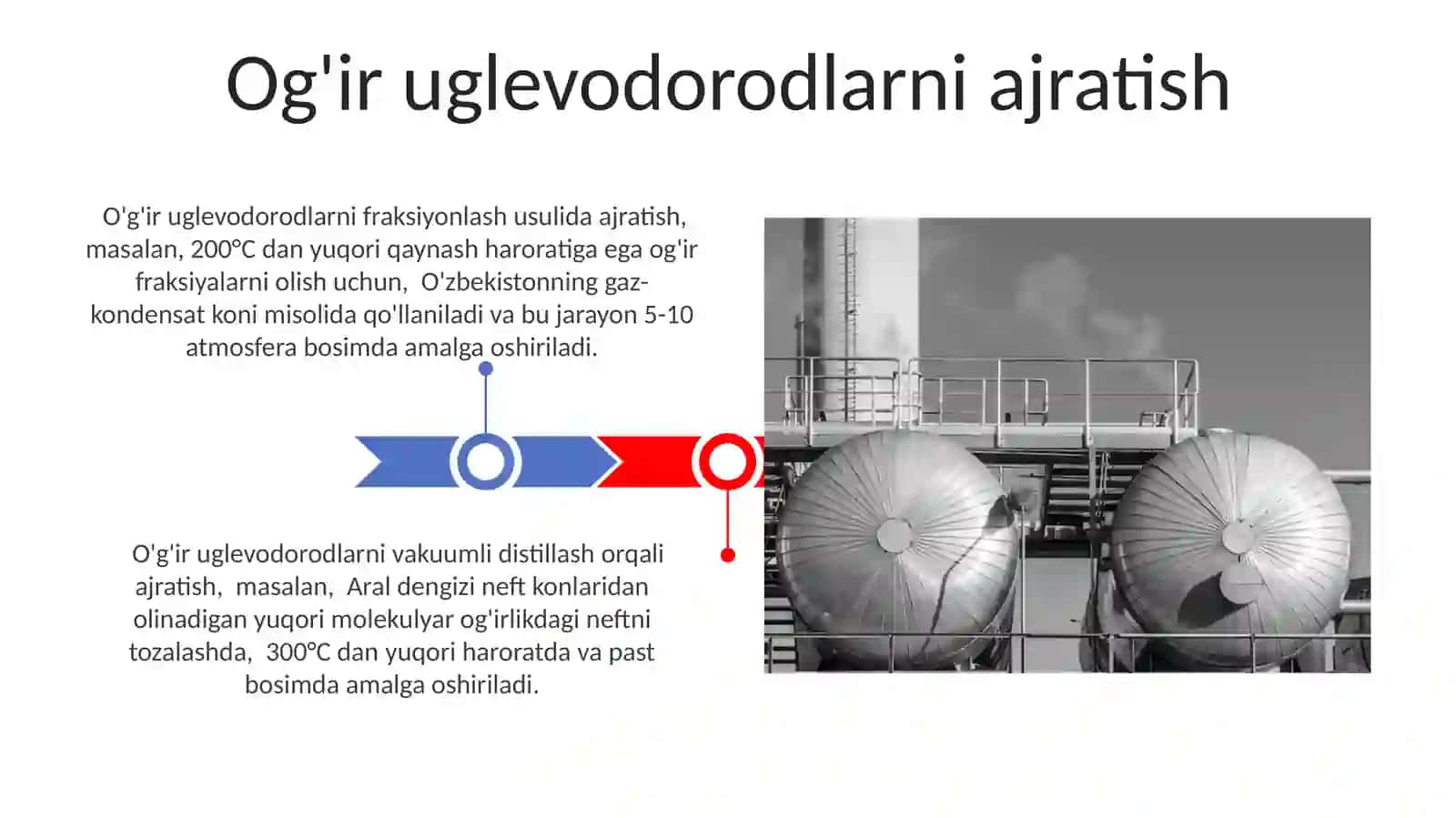 Neft va tabiiy gazlarni komponentlarga ajratish usullari, haydash 3