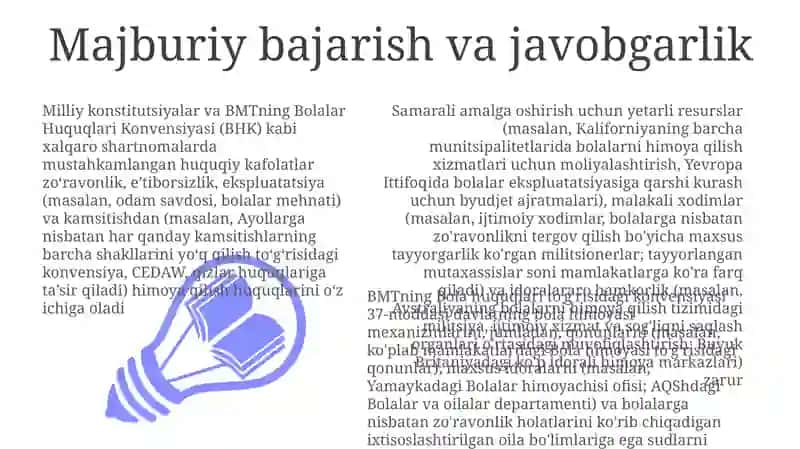 Bolaning himoyaga boʻlgan huquqining kafolatlari qonunda aks ettirilish 3
