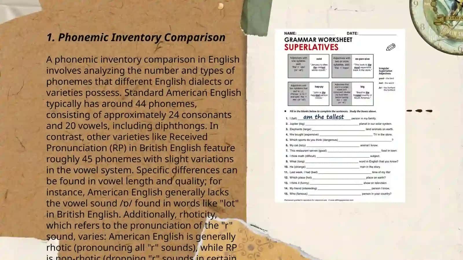 Comprative phonology 3