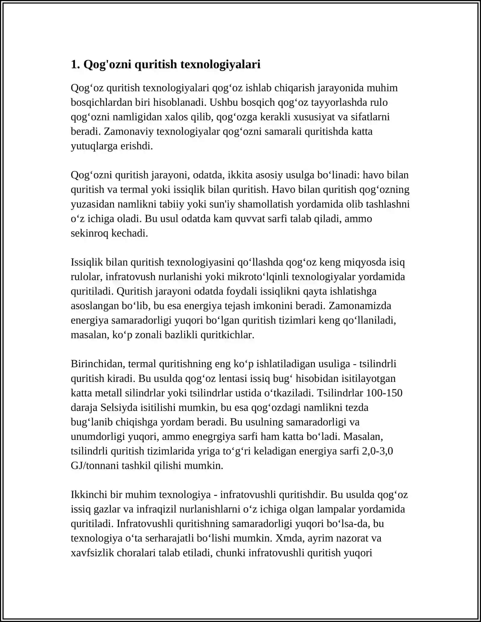 QOG'OZNI JIXOZNING QURITISH BOLIMIGA UZATISH 3