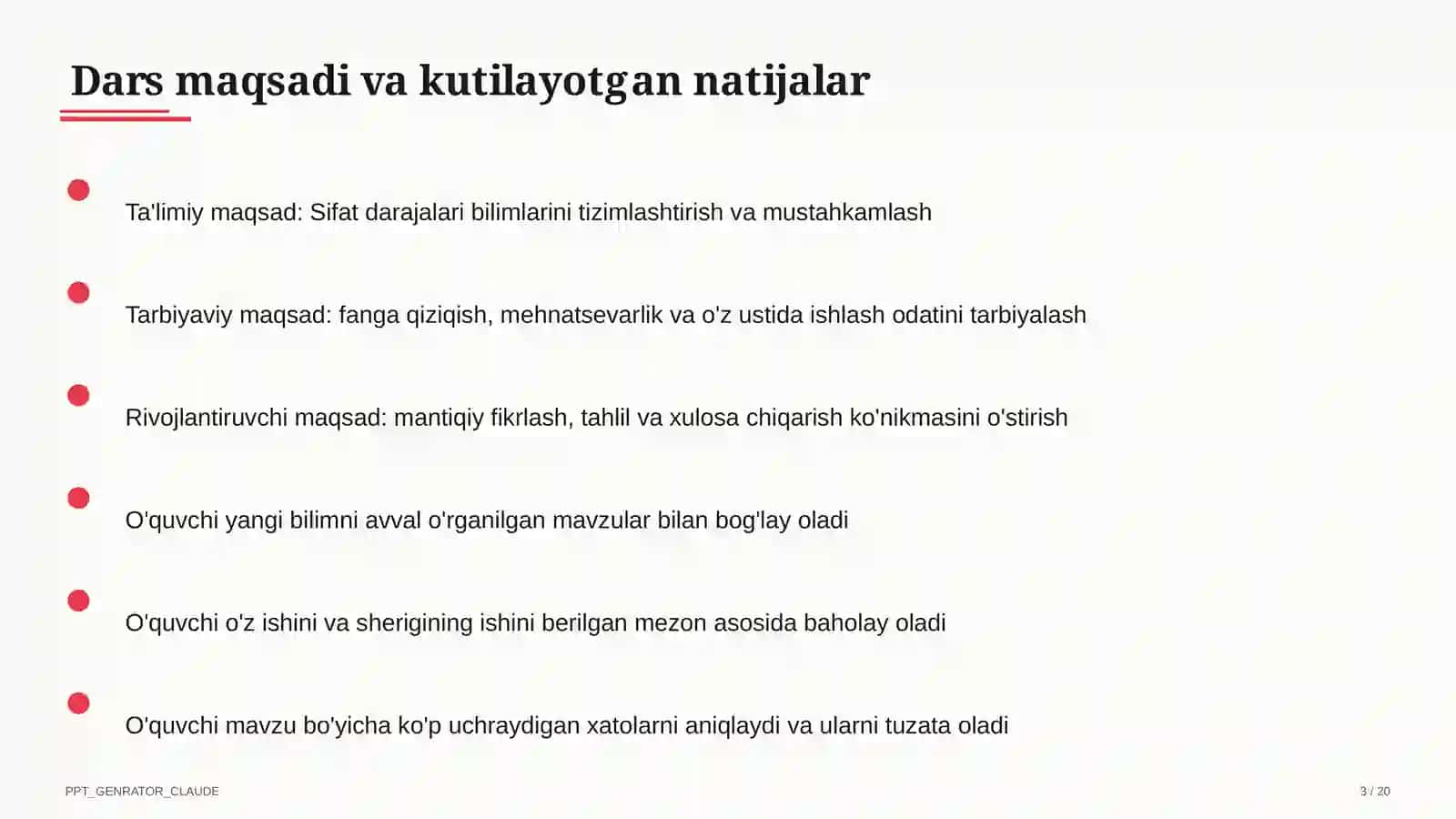 Sifat darajalari (6-sinf) 3