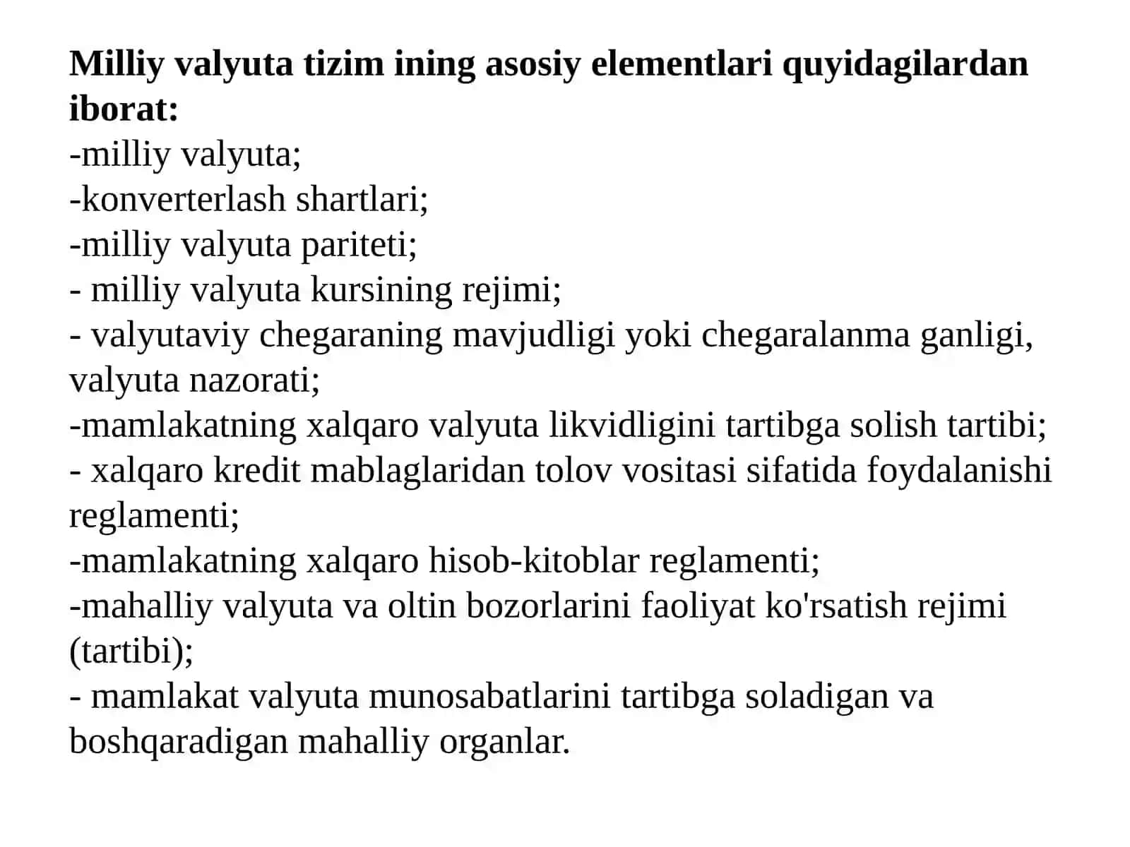 Valyuta tizimi va Pulning xalqaro munosabatlardagi xarakti 3