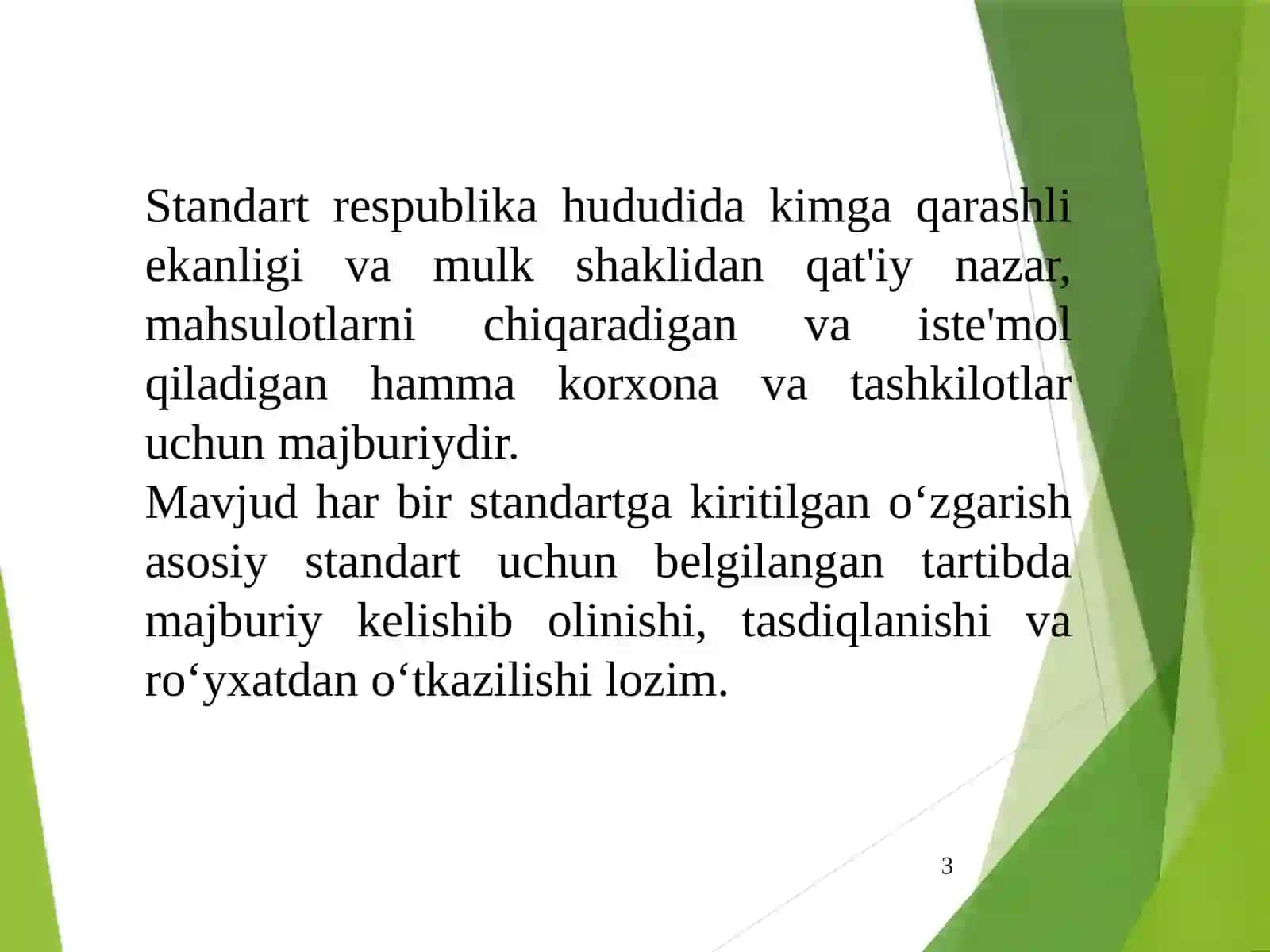 Standartlarni ishlab chiqish 3