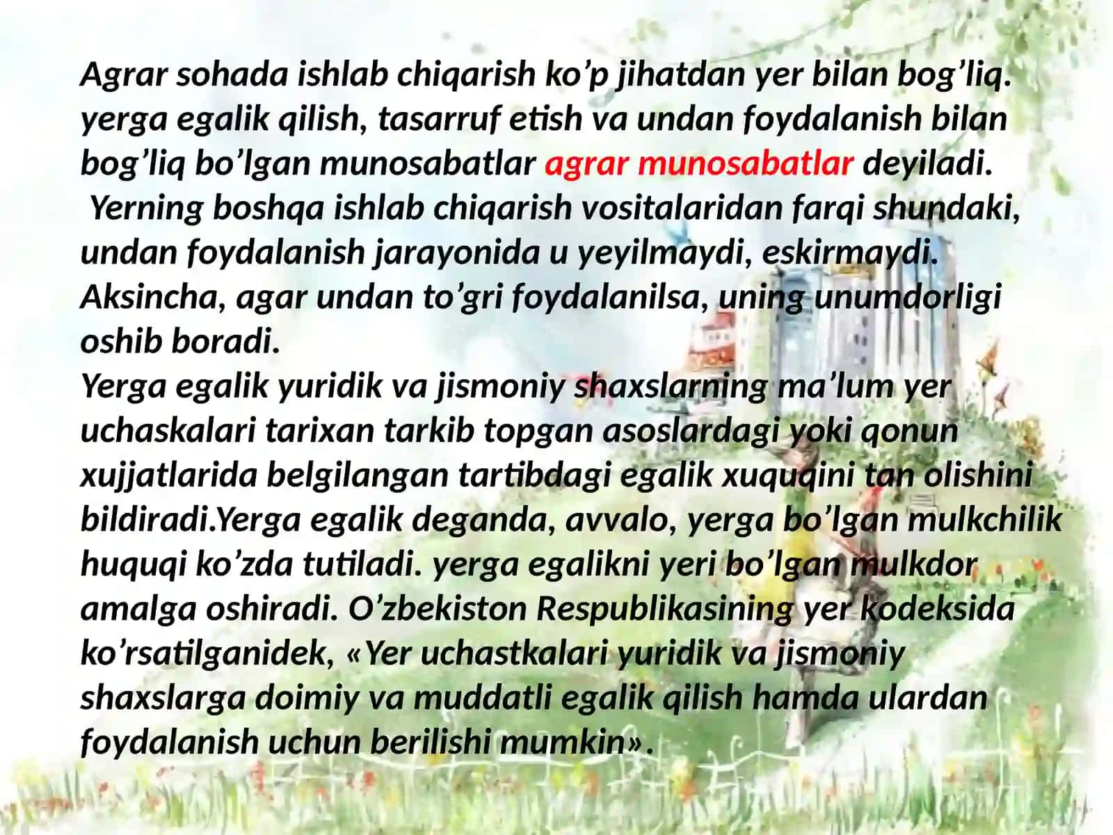 Agrar munosabatlar. 3