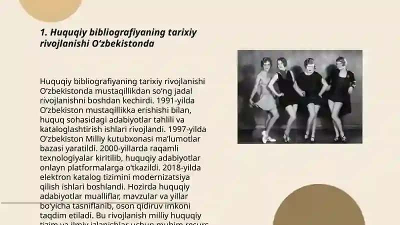 Oʻzbekistondagi huquqiy bibliografiya:Tarix va rivojlanish, hozirgi tendentsiyalar va muammolar. 3