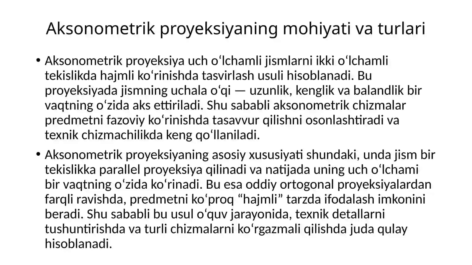 Aksonometrik proyeksiyalar 3