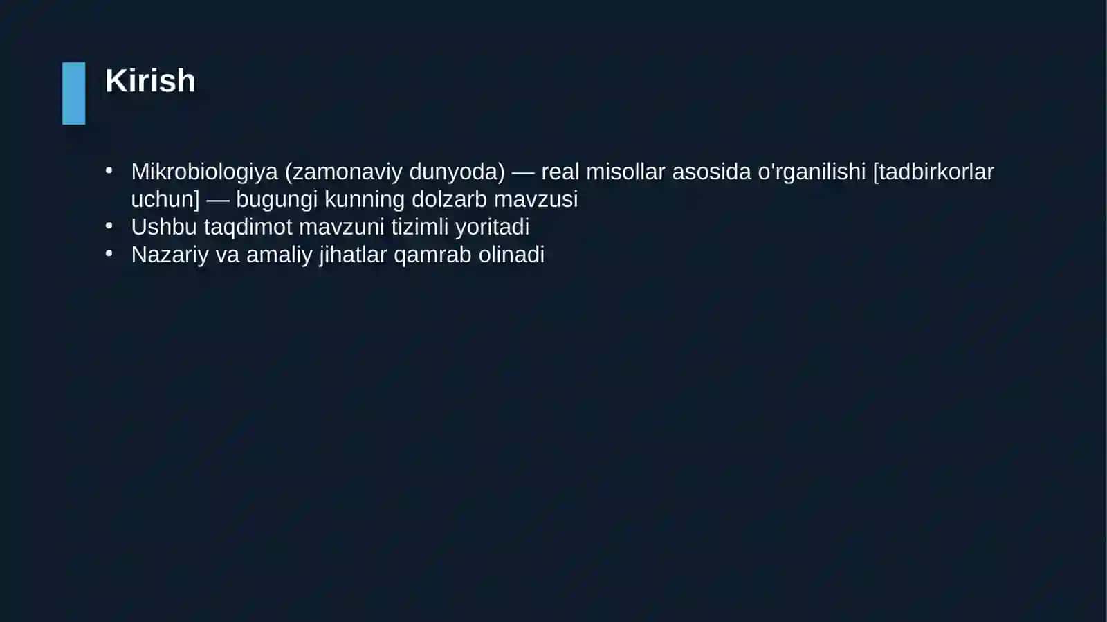 Mikrobiologiya (zamonaviy dunyoda) — real misollar asosida o'rganilishi [tadbirkorlar uchun] 3