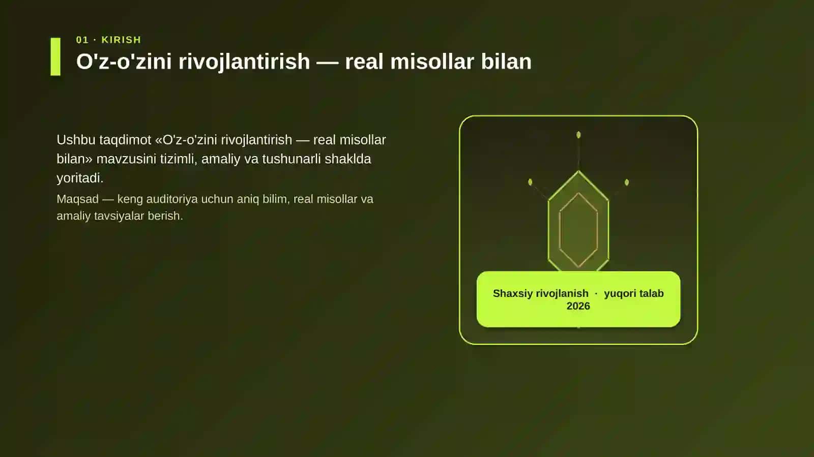 O'z-o'zini rivojlantirish — real misollar bilan 3