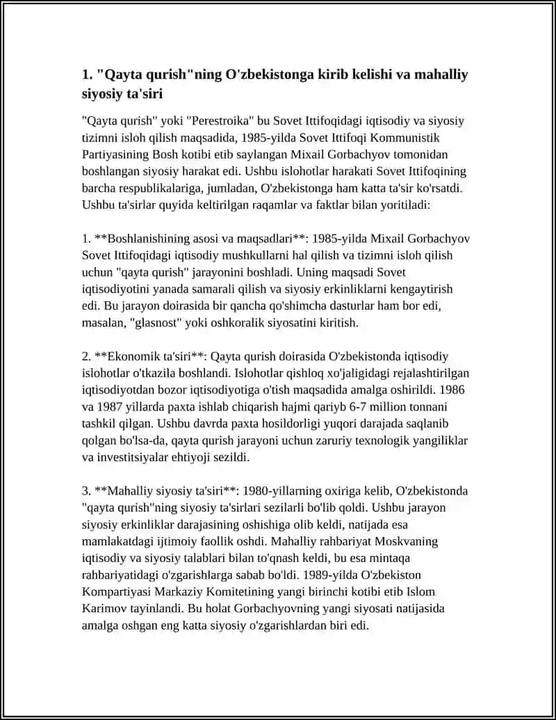QAYTA QURISH" YILLARIDA OZBEKISTONDA IJTIMOIY SIYOSIY VAZIYAT 3