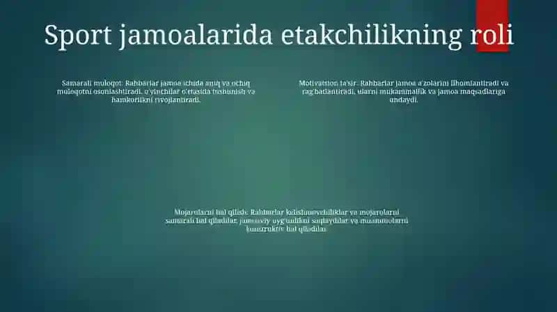 Sport Komandalarida Liderlik Masalasi 3