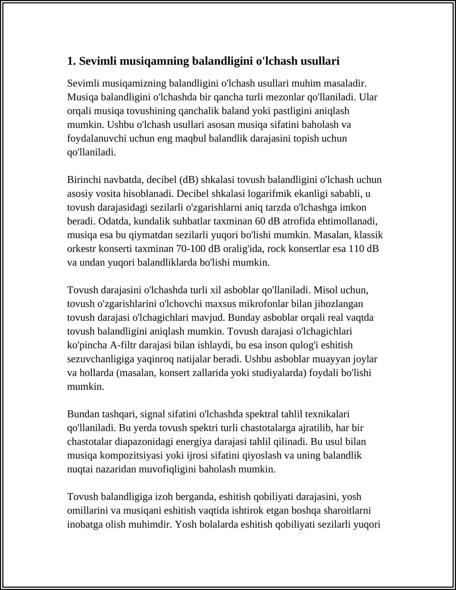 SEVIMLI MUSIQAM TOVUSHINING BALANDLIGI VA QATTIQLIGI 3
