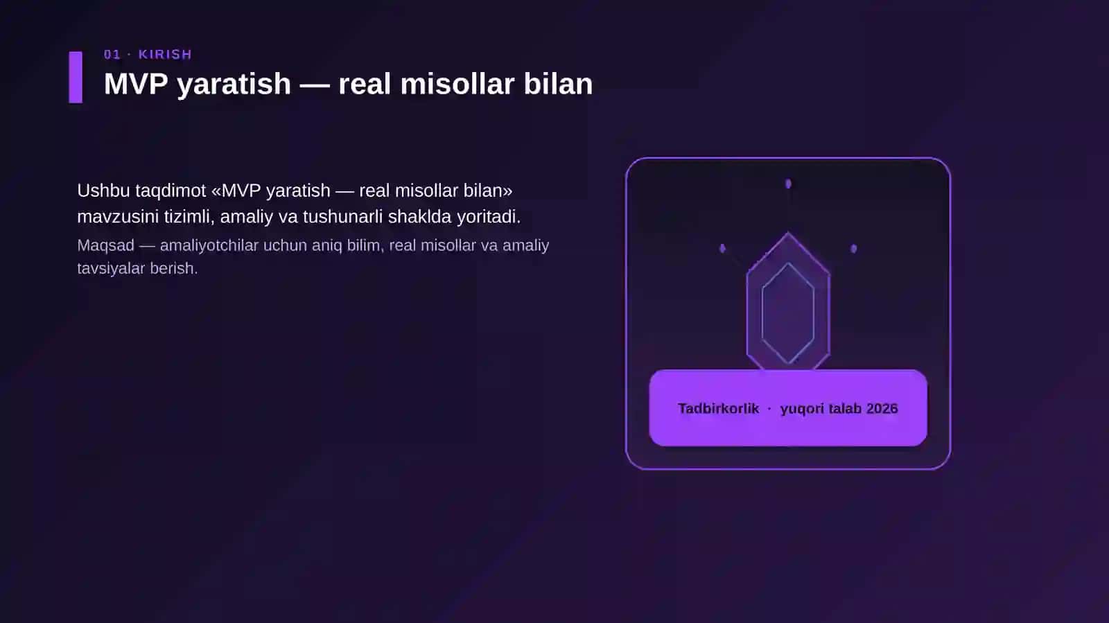 MVP Yaratish - Real Misollar bilan 3