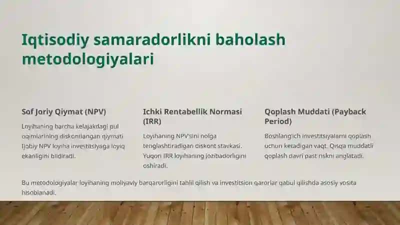 Loyihaviy yechimlarda iqtisodiy, neft va gaz beraolishlik va unga taʼsir etuvchi omillar 3