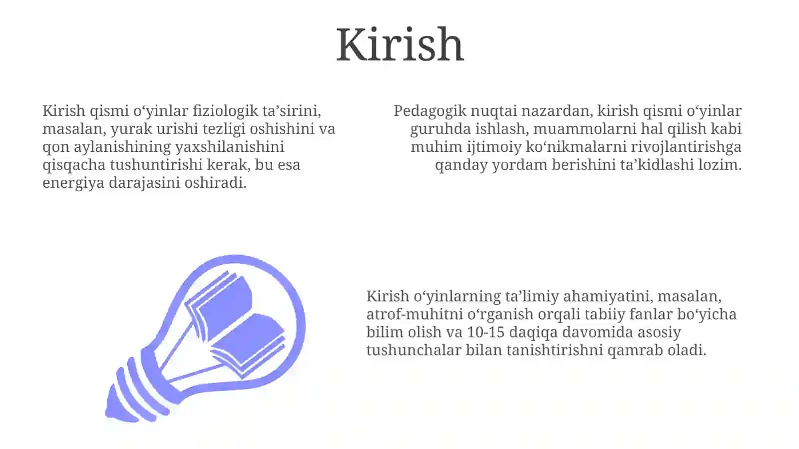 Tadbir oʻyinlarining ta'lim, tanishtiruv, fiziologik, pedagogik vazifalari 3
