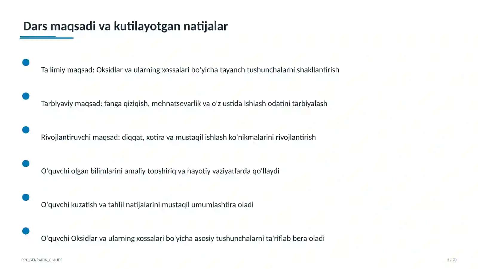 Oksidlar va ularning xossalari (8-sinf) 3
