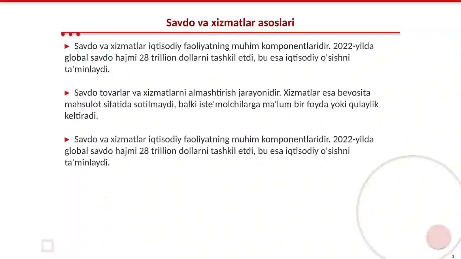 Savdo va Xizmatlar 3