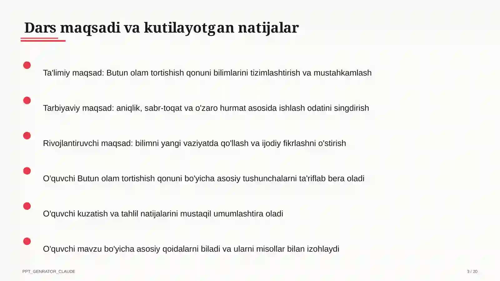 Butun olam tortishish qonuni (9-sinf) 3