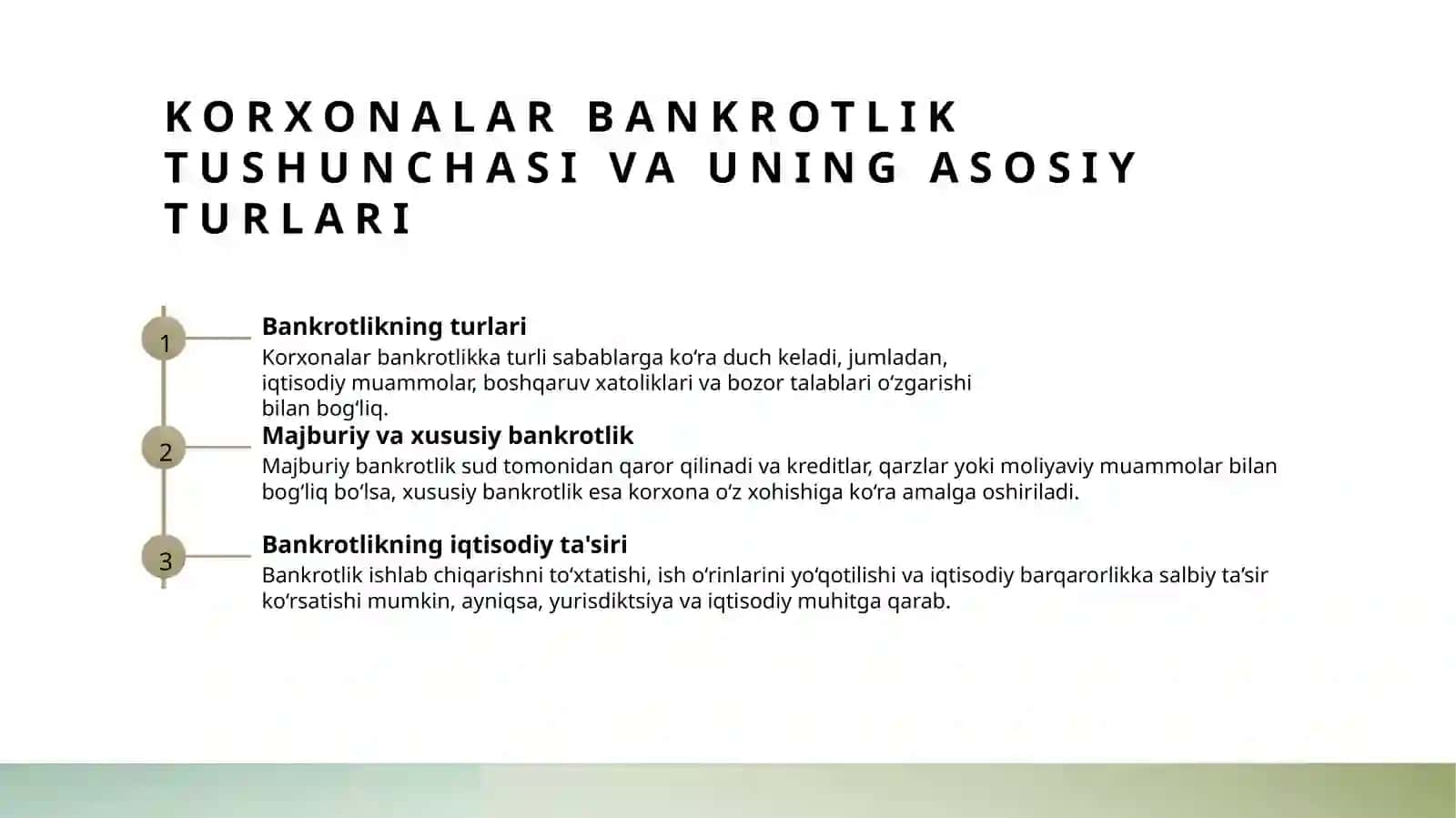 Korxonalar faoliyatida bankrotlik amaliyoti va uning tashkiliy xususiyatlari 3