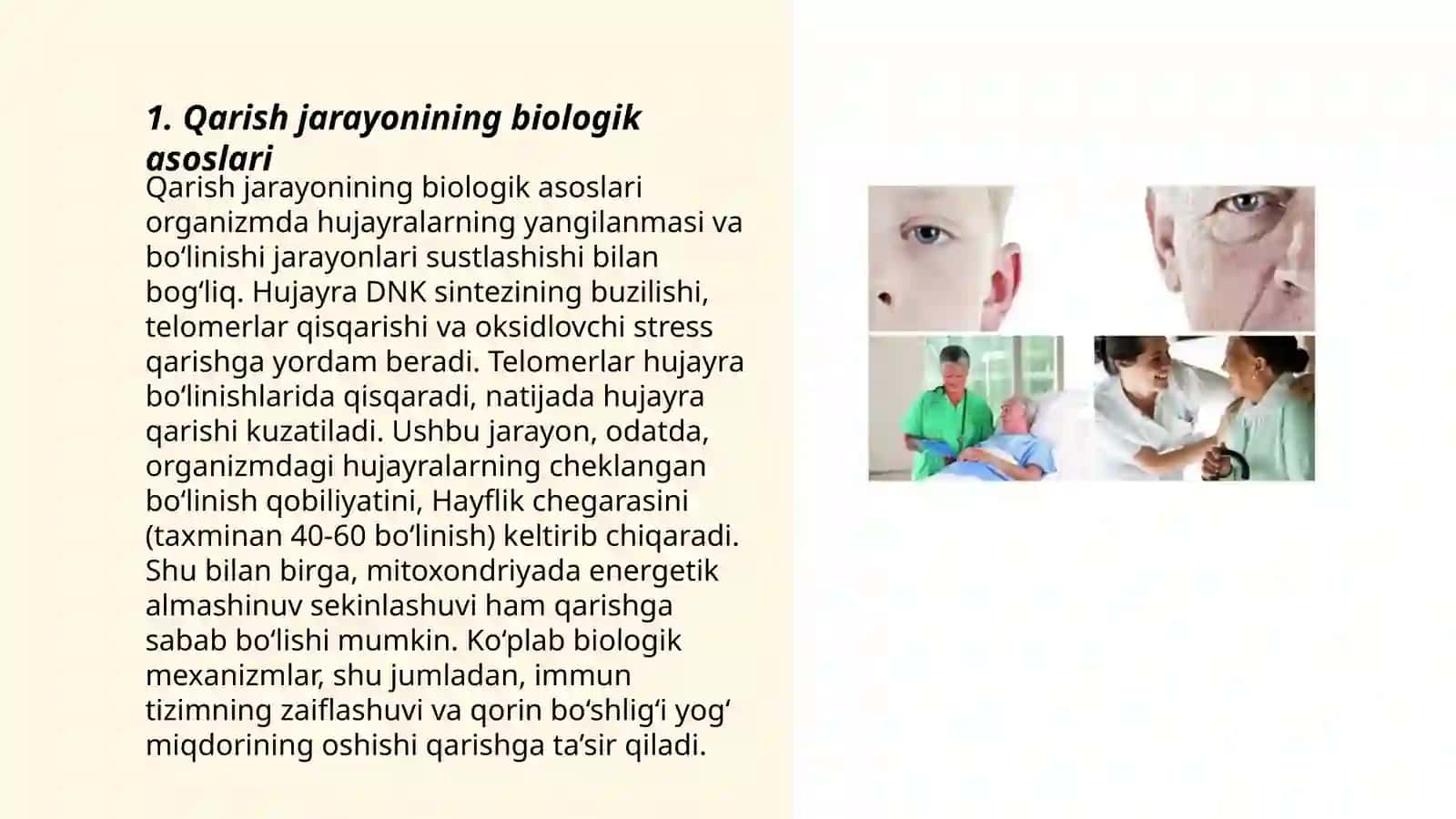 Qarish va u bilan bog’liq nazariyalar. Gerantologiya. Geratriya 3
