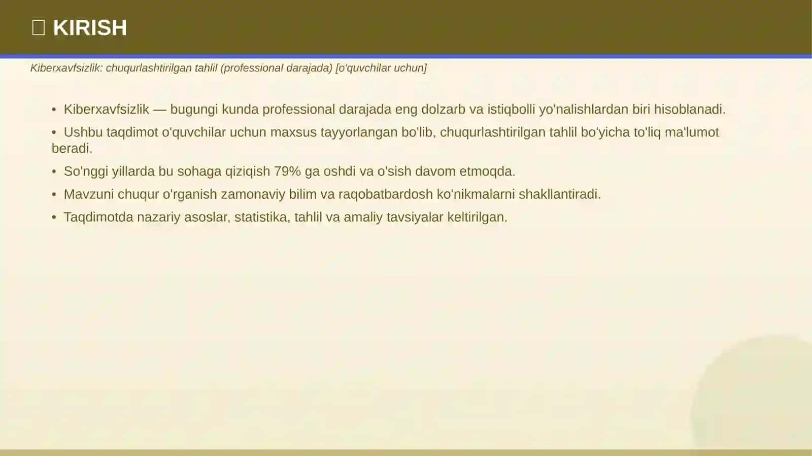Kiberxavfsizlik: chuqurlashtirilgan tahlil (professional darajada) 3