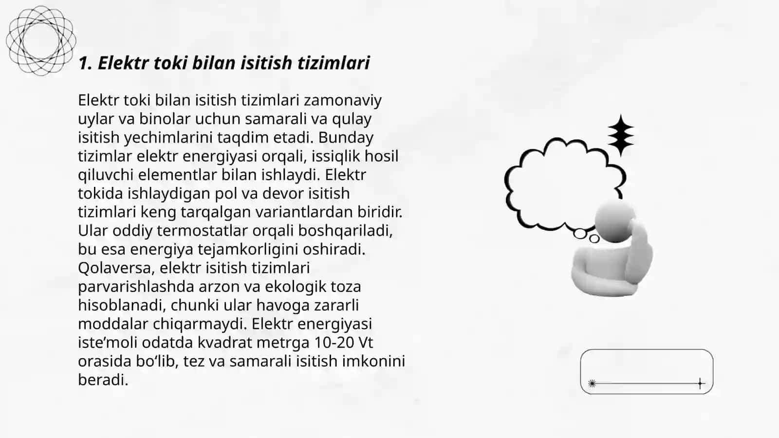 Elektr toki bilan isitish tizimlari 3