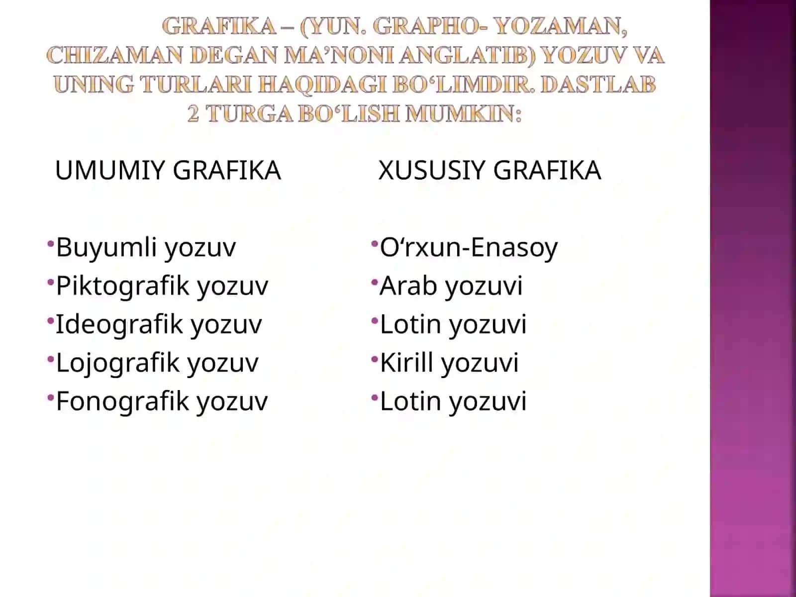 Tilva yozuv masalalari 3
