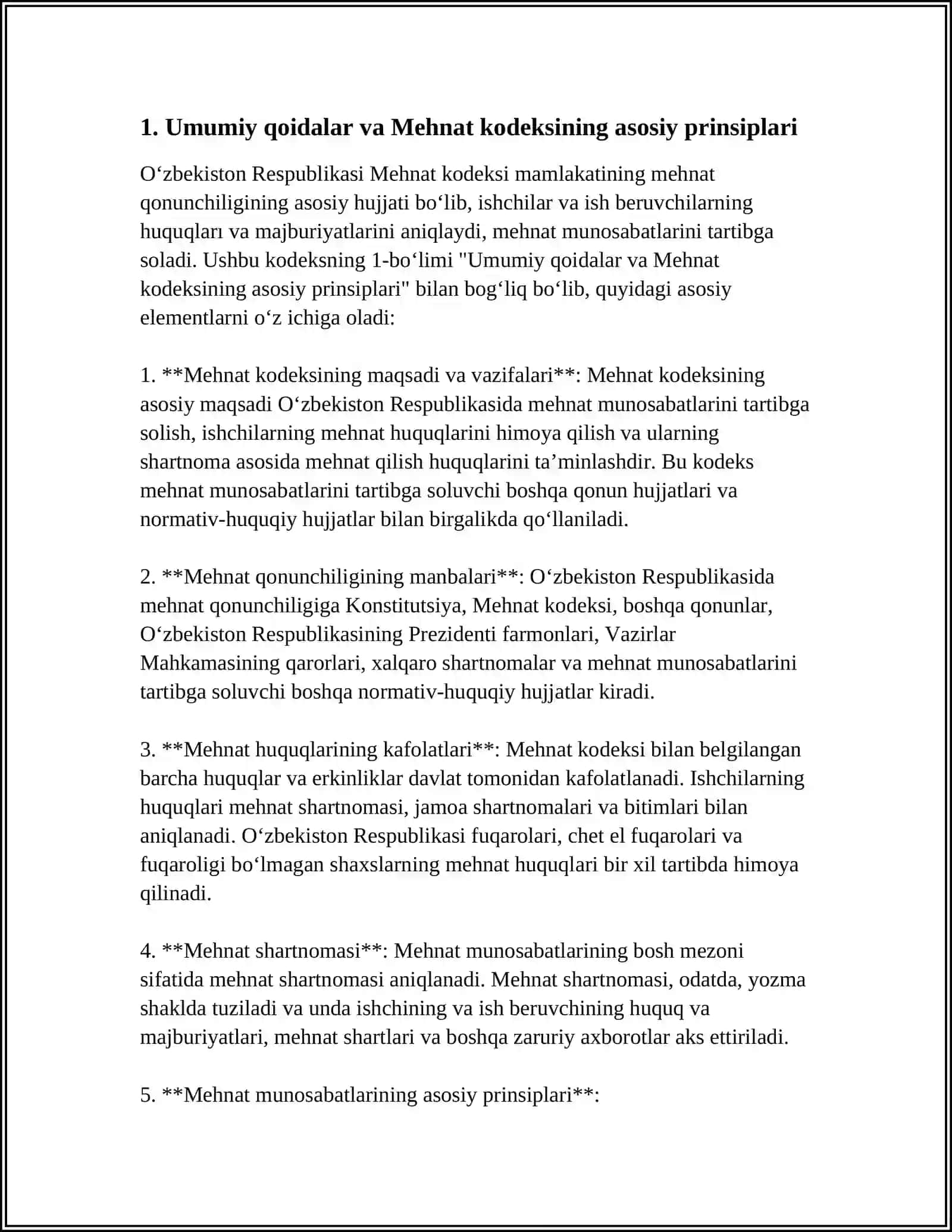 OʻZBEKISTON RESPUBLIKASI MEHNAT KODEKSI 3