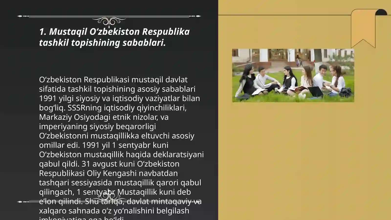 MUSTAQIL O‘ZBEKISTON RESPUBLIKASI TASHKIL 3