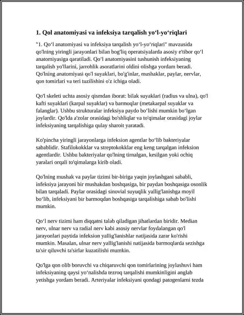 Qo‘l anatomiyasi va infeksiya tarqalish yo‘l-yo‘riqlari 3