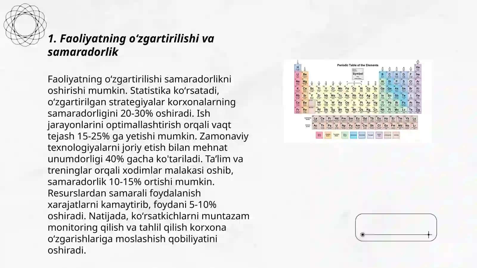 Faoliyatning oʻzgartirilishi va malakalarni egallash 3