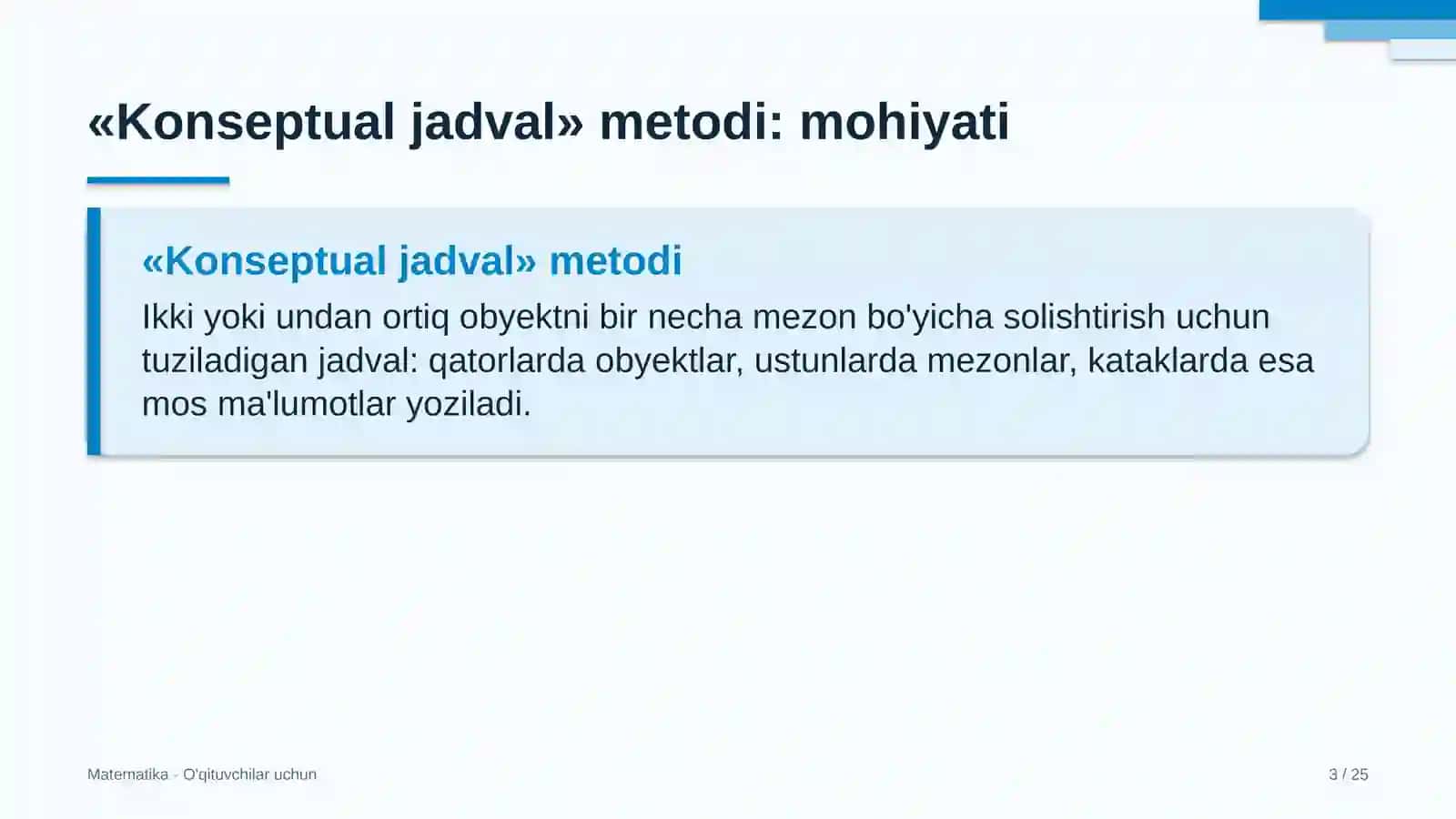 matematika darslarida konseptual jadval metodidan foydalanish 6087 3