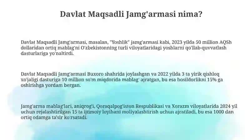 Davlat Maqsadli Jamg‘armasi 3