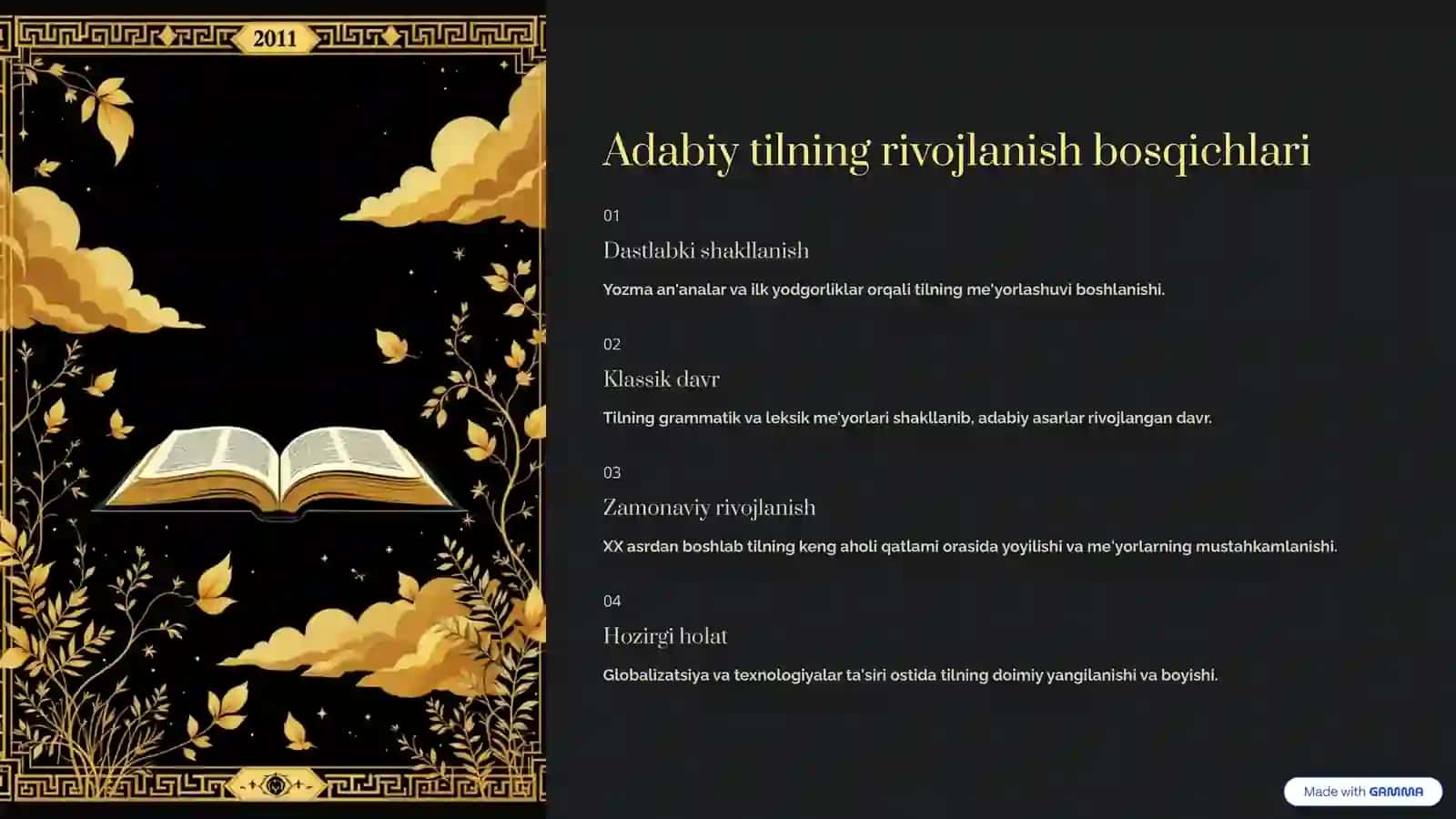 Adabiy til va shevalar muammosi: Kirish 3
