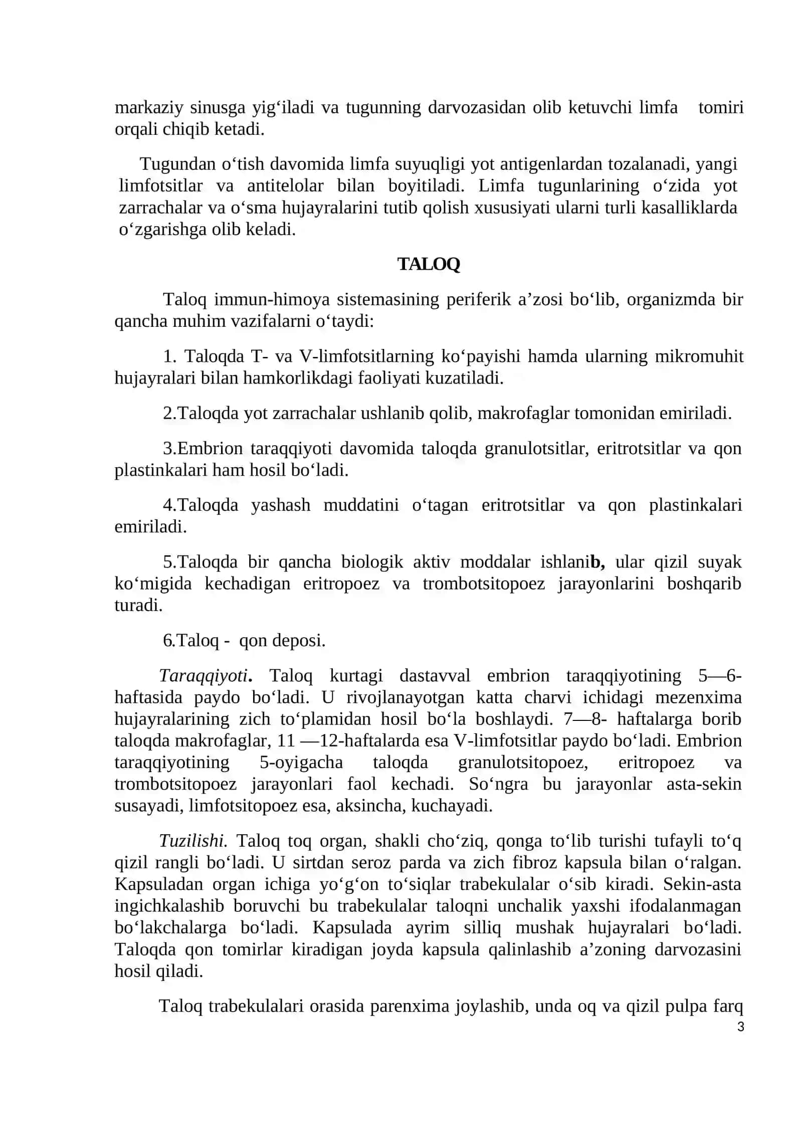 Qon yaratuvchi va immun ximoya a’zolari 3