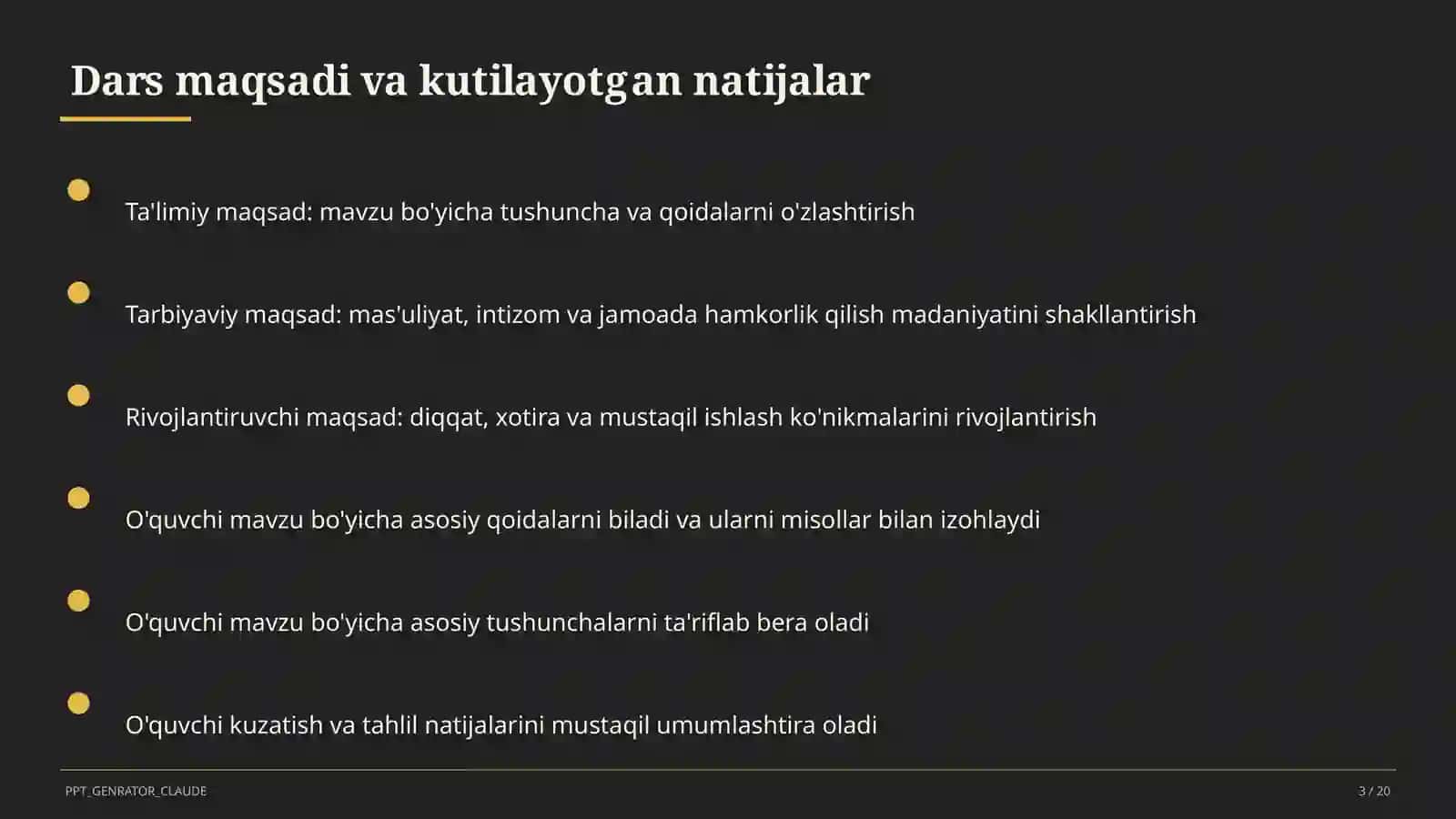 O'zbekiston Respublikasi Konstitutsiyasi: asosiy tamoyillar (9-sinf) 3