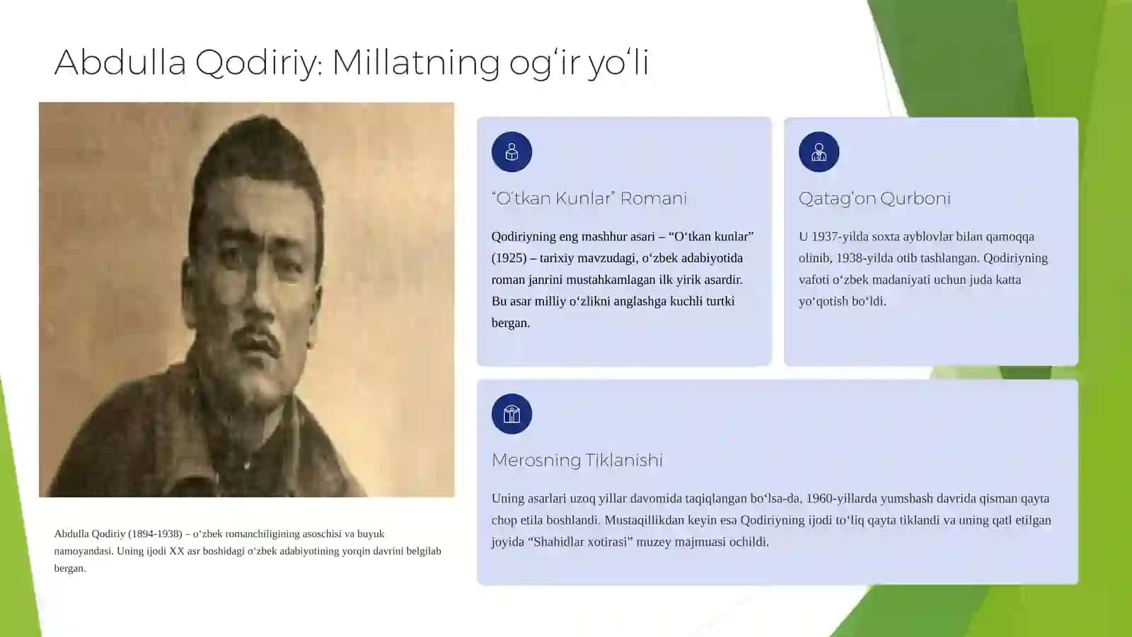 O‘zbekistonda XX asr 40-60 yillari Yozuvchi va olimlarning qatog‘oni 3