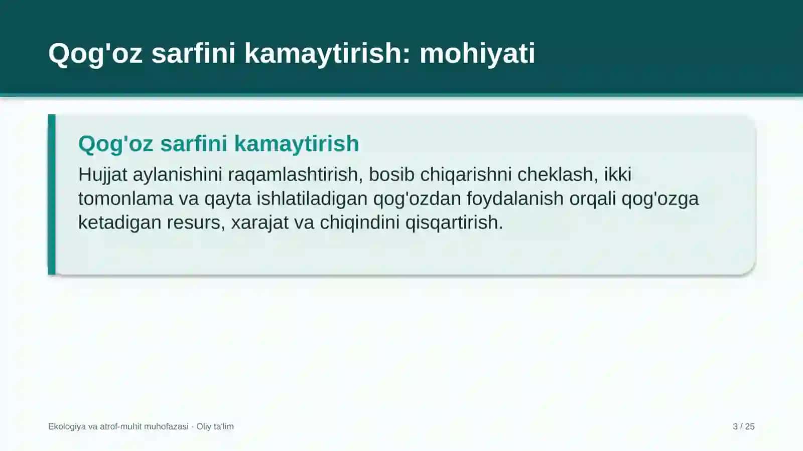 Tog' kurortlarida qog'oz sarfini kamaytirish 3