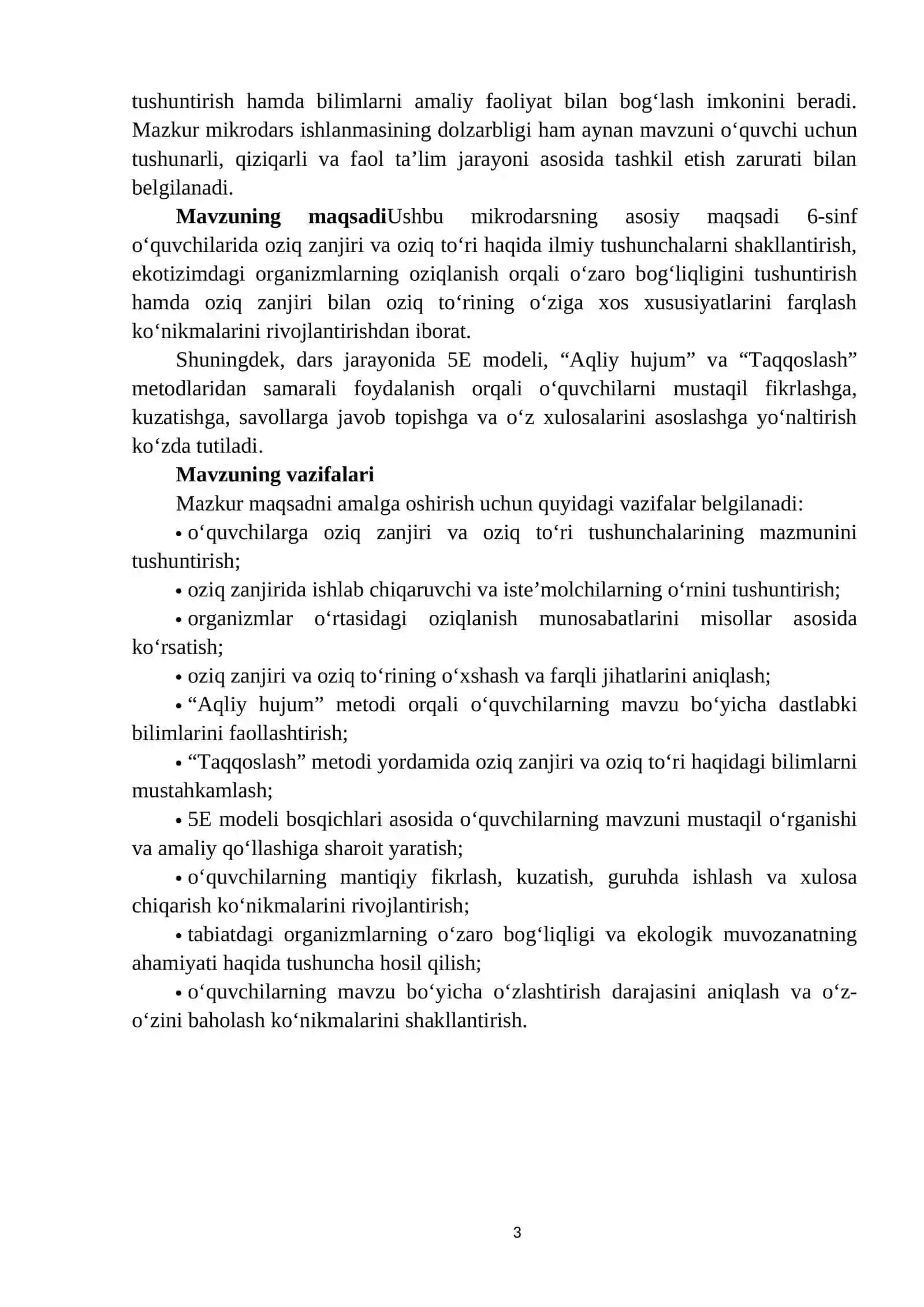 6-sinfda Oziq zanjiri va oziq to‘ri mavzusini o‘qitish 3
