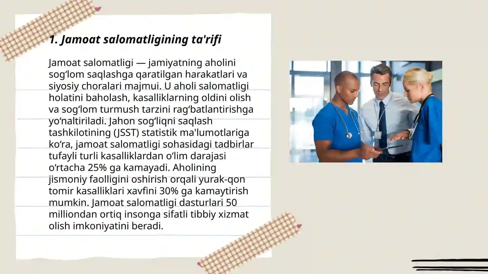 Jamoat salomatligi asosiy tushunchalari va jamoat salomatligini belgilovchi omillar 3
