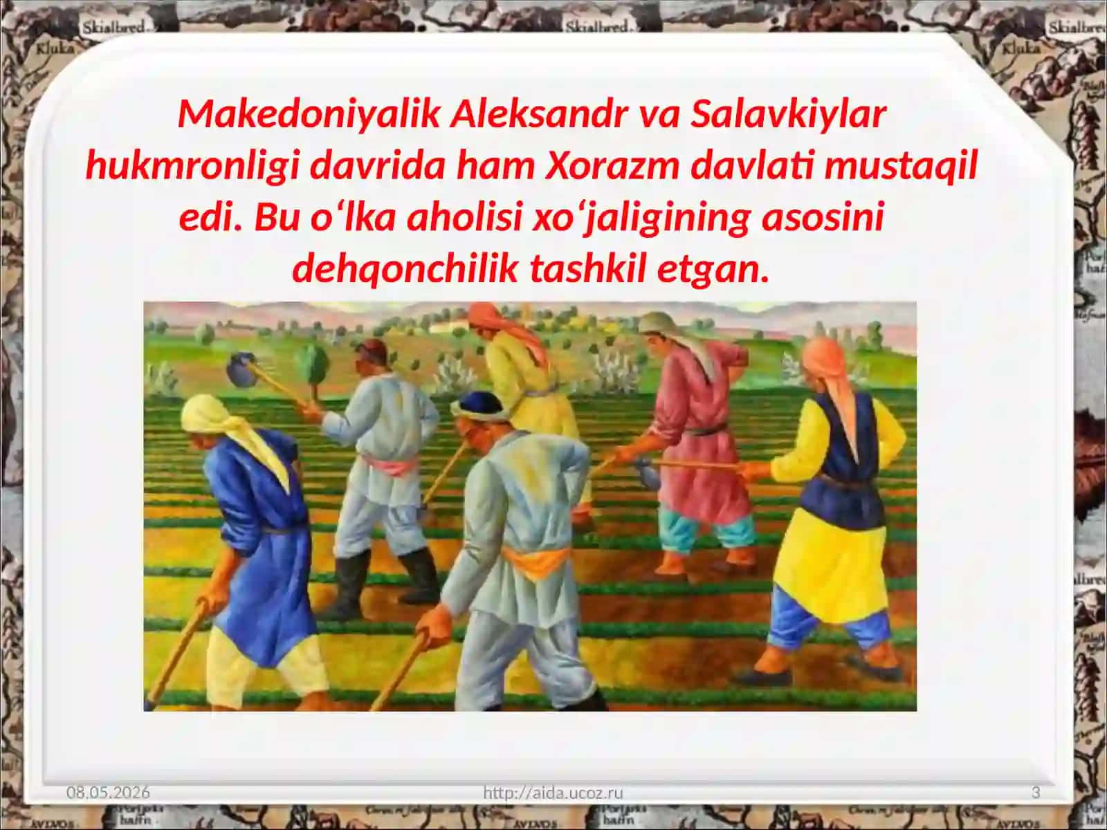 6-sinf Tarix fanidan Qadimgi Xorazm, Qang' va Dovon davlati dars taqdimot 3
