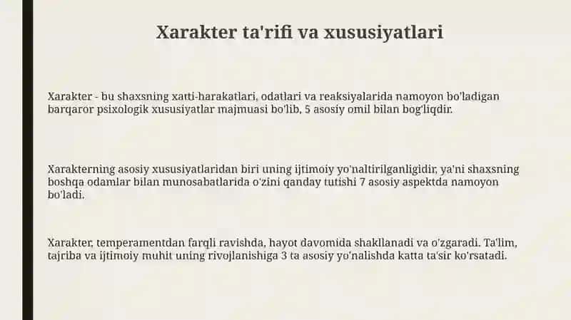 Harakter 3